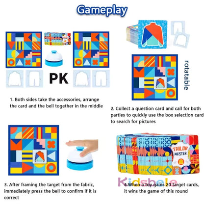 Montessori Kid Matching Board Game Color Shape Puzzle Educational Family Party Brain Training Interactive Tailor Battle Toy