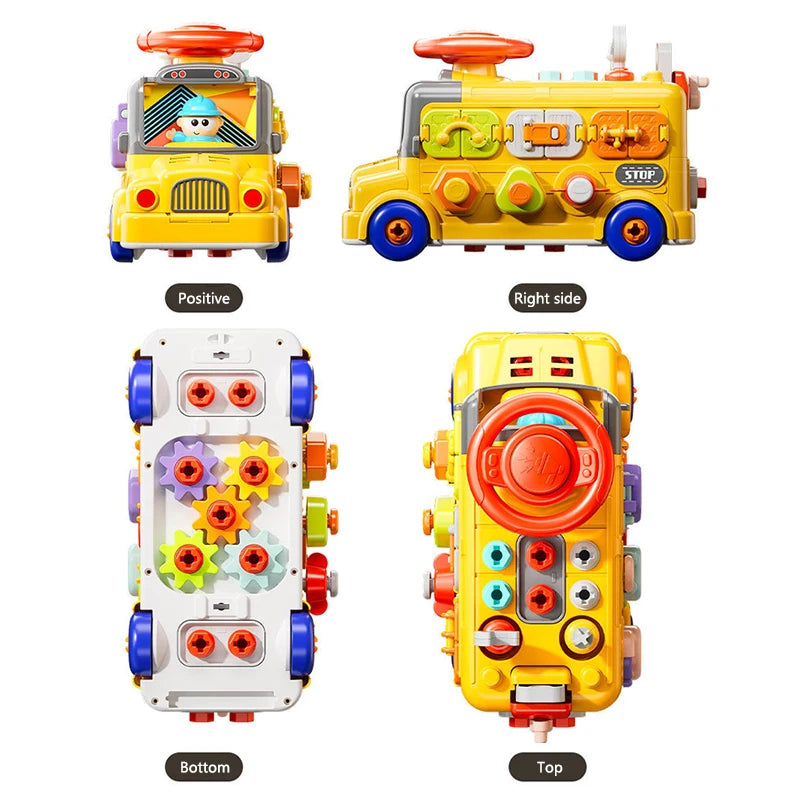 Montessori Busy Board STEM Sensory Take Apart Vehicle Fine Motor Skills Activity Learning Educational Toys 3 Year Kid Gifts