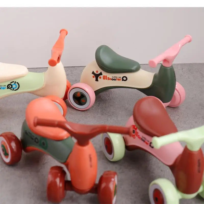 NEW Simulation Mini Cute Kids Balance Car Four-wheeled Baby Sliding Scooter Ornament Creative Assembly Children's Car Toy Gift