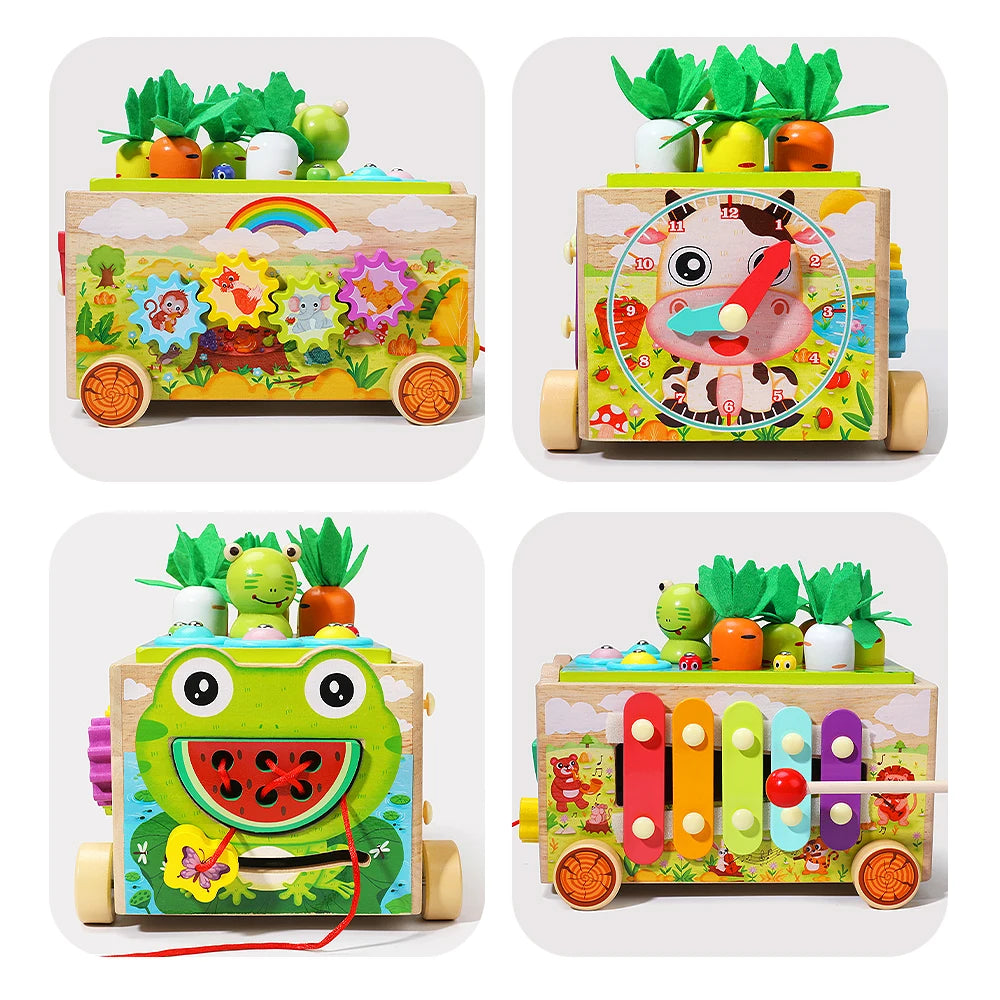Wooden Educational Toys for Children Montessori Toys Carrot Shape Assortment Matching Games Intellectual Puzzles Baby Gifts
