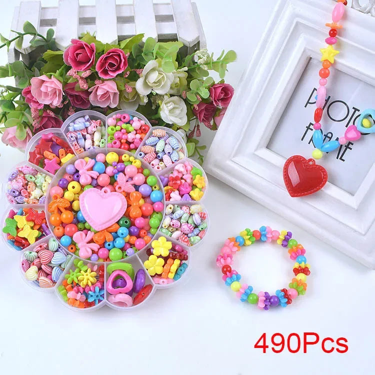 Children Creative DIY Beads Toy With Whole Accessory Set/ Kids Girls Handmade Art Craft Educational Toys for Gifts And Presents