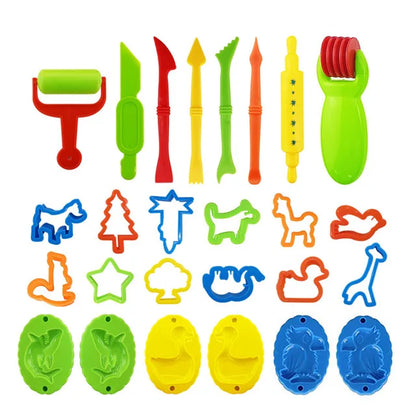 Children DIY Play Dough Tools Set Creative Plastic Cutters Rollers Molds Playdough Decorative Accessories Toddler Kids Toys Gift