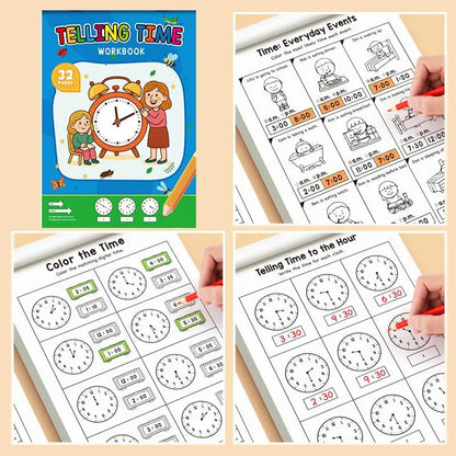 Children's Workbook On Learning Time Concepts With Reading And Math Practice Sheets For Home And Kindergarten Activities
