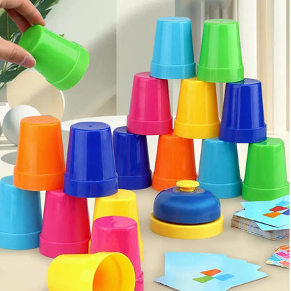 Kids Speed Training Toys Stack Cup Battle Table Game Indoor Family Party Game Toys Color Cognition Logic Training Classic Game