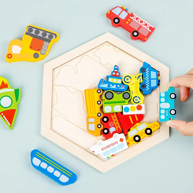 Kids Toy Wooden Jigsaw Puzzle Creative 3D Puzzle for Children's Intelligence Development Early Educational Toys for Children