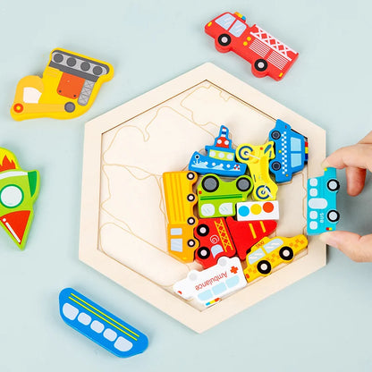 Kids Toy Wooden Jigsaw Puzzle Creative 3D Puzzle for Children's Intelligence Development Early Educational Toys for Children