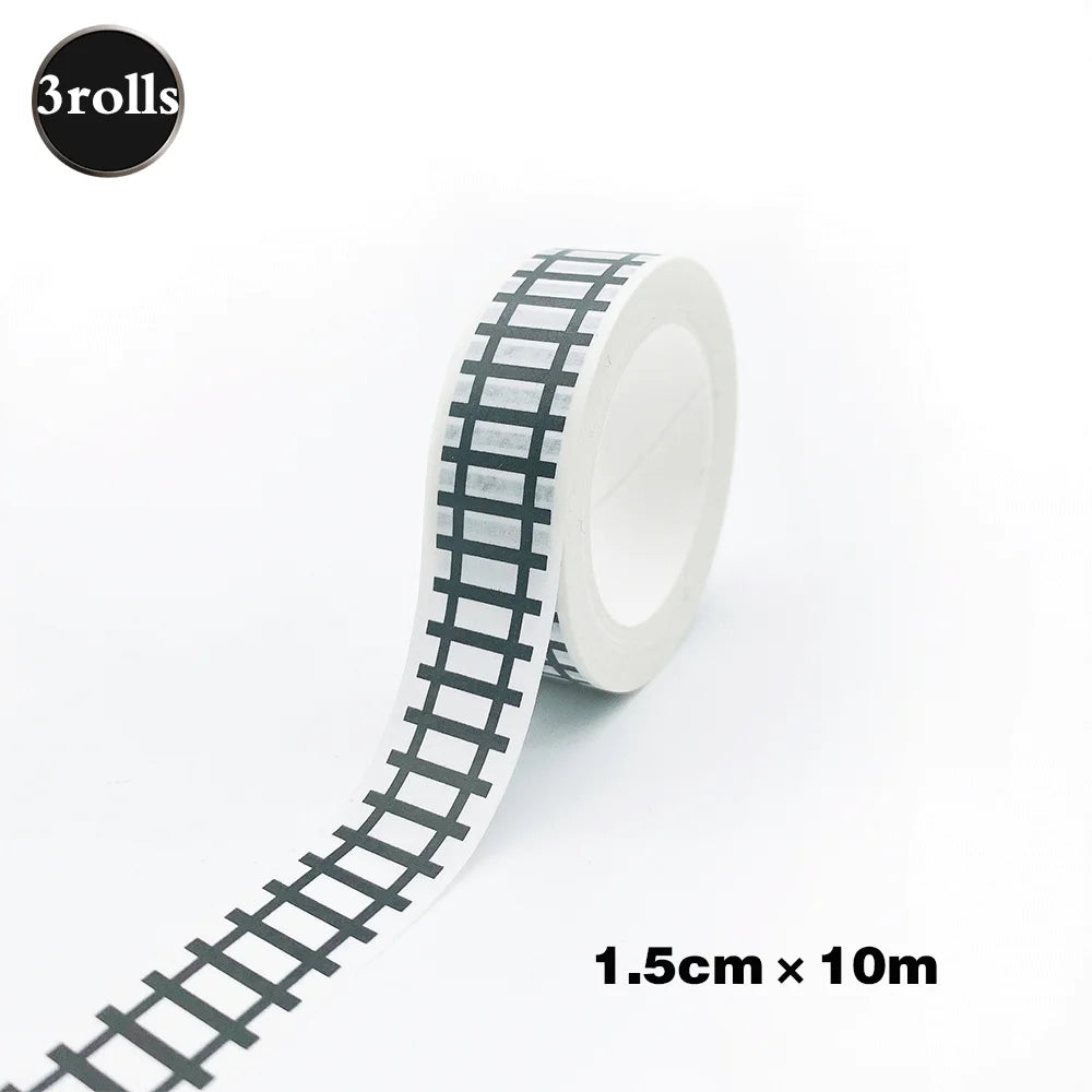 Creative Road Tapes Traffic DIY Highway Train Railway Tape Cartoon Car Stickers for Kids Racing Car Birthday Party Creative Gift