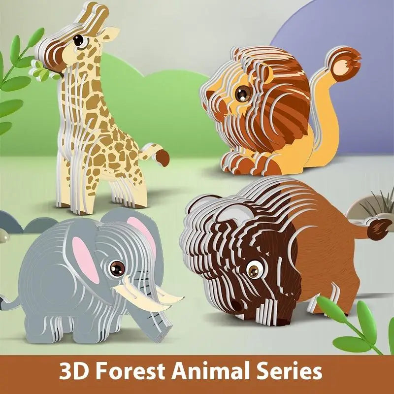 Montessori Educational Toy Set, DIY 3D Paper Model Assembly Animal Puzzle, Exciting Learning Play for Boys and Girls