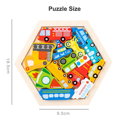 Kids Toy Wooden Jigsaw Puzzle Creative 3D Puzzle for Children's Intelligence Development Early Educational Toys for Children