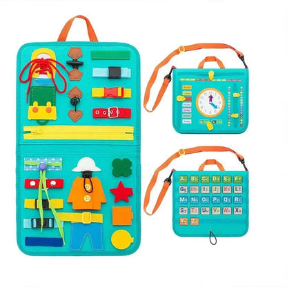 Sensory Play Board Busy Board Montessori Leaning Toys For Toddlers Foldable Sensory Toy Toddler Activity Board-Educational Learn