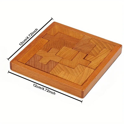 Deep Brown Advanced Busaurus Wooden Brain Teaser Puzzle - Challenging Mental Exercise for Teenager Toy Kids Toy