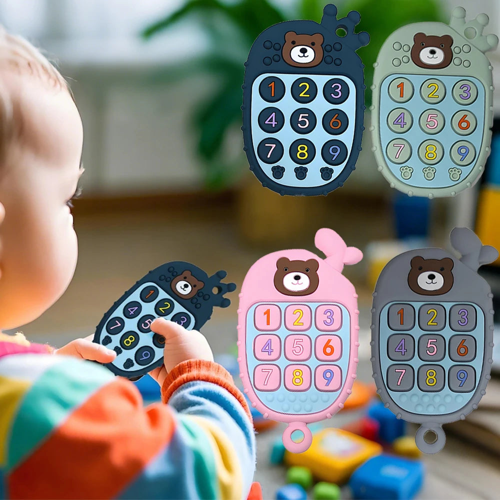 Montessori Baby Silicone Teether Toys Toddler Remote Control Boys Girls Gift Sensory Toys