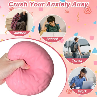 Giant Brain Squishy Toys Stress Relief Sensory Toys for Adults & Kids, Anxiety Relief Fidget Toys for Autism & ADHD Gag Gifts