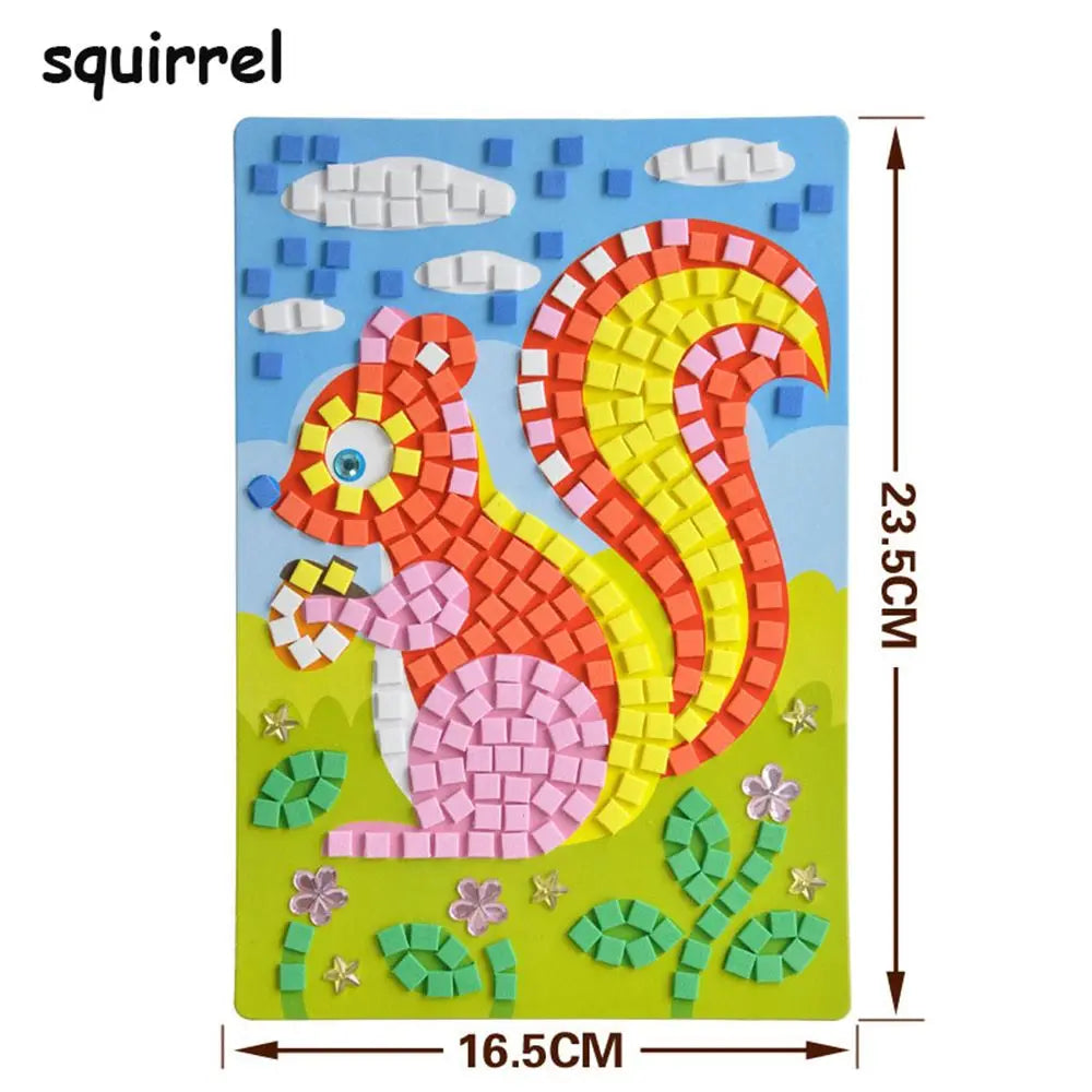 Creative Kids Game  Early Educational DIY Kits 3D Mosaics Puzzle  drawing toys Stickers EVA Foam