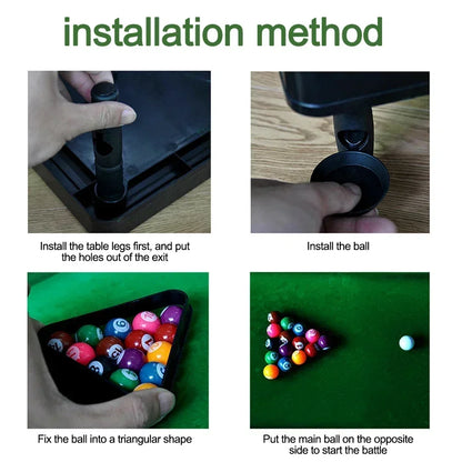 Pool Table Playset Top Game For Kids Adults Portable Interactive Stress Relief Indoor Family Game Toy Gift For The Family