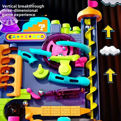 Children Educational Montessori Toys Multilayer Track Adventure Game Rail Rolling Ball Model Interactive Brain Christmas Gift