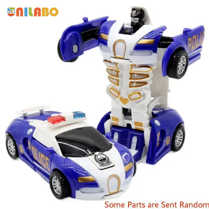 Transformable Robot Sports Car Toys, No Batteries, Educational Kids Gift, Colorful Model Vehicle for Play Learning