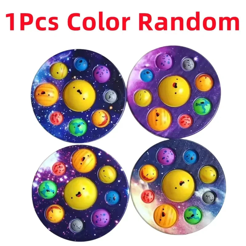 Baby Sensory Simple Dimple Planet Push Bubble Fidget Toy Autism Needs Squishy Stress Reliever Toys For Children Kids Gift