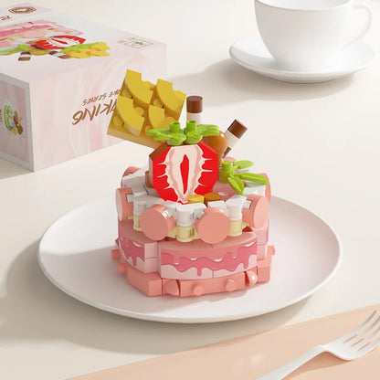 Kids Cake Party DIY Building Blocks Creative Intelligence Assemble Game Early Educational Interactive Toy For Family Time