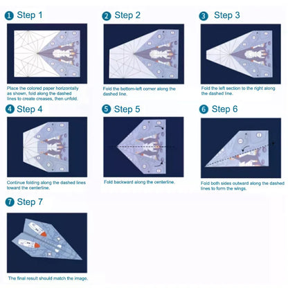 Children's Beginner Origami Encyclopedia 3D Colorful Paper Airplane Folding Creative Classic DIY Toy For Kids