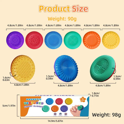 Magnetic Fidget Toys for Adults -Textured Sensory Toys for Autism Anxiety Relief Stress Fidget Silicone Sliders