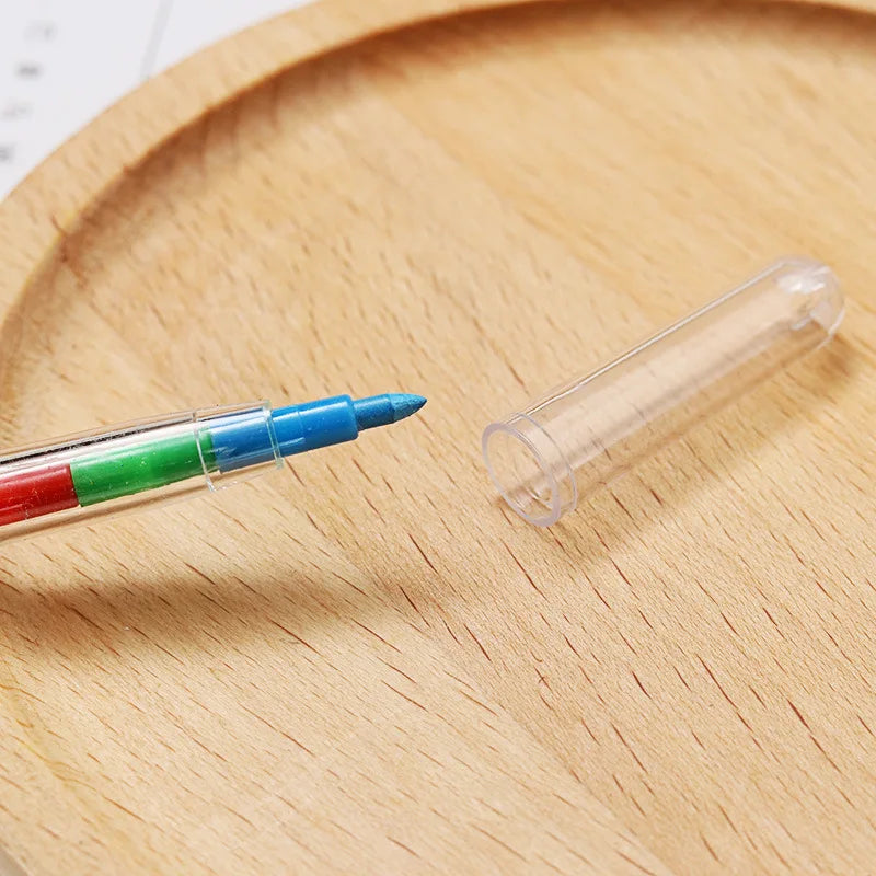 Kids Gift 4Pcs 10 Colors Crayon Creative Building Blocks Crayon Cute Kawaii Graffiti Pens For Painting Korean Stationery Student