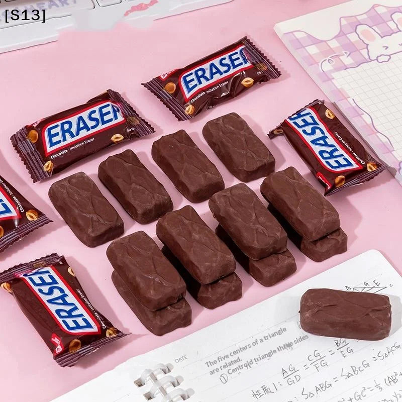 Creative Simulation Chocolate Shaped Rubber Eraser Cute Cartoon Erasers Student School Office Stationery Prize Kids Gifts[Q]Q@