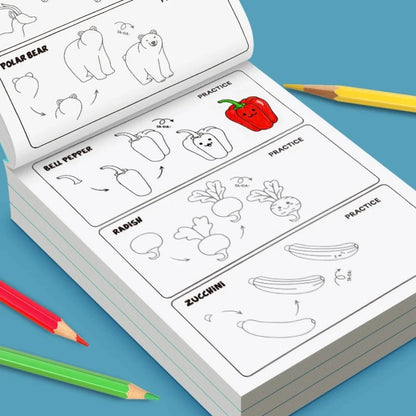 Kids Step by Step Drawing Book DIY Coloring Pages Learn How to Draw Easy Tutorial Creative Art Activity Gift for Children