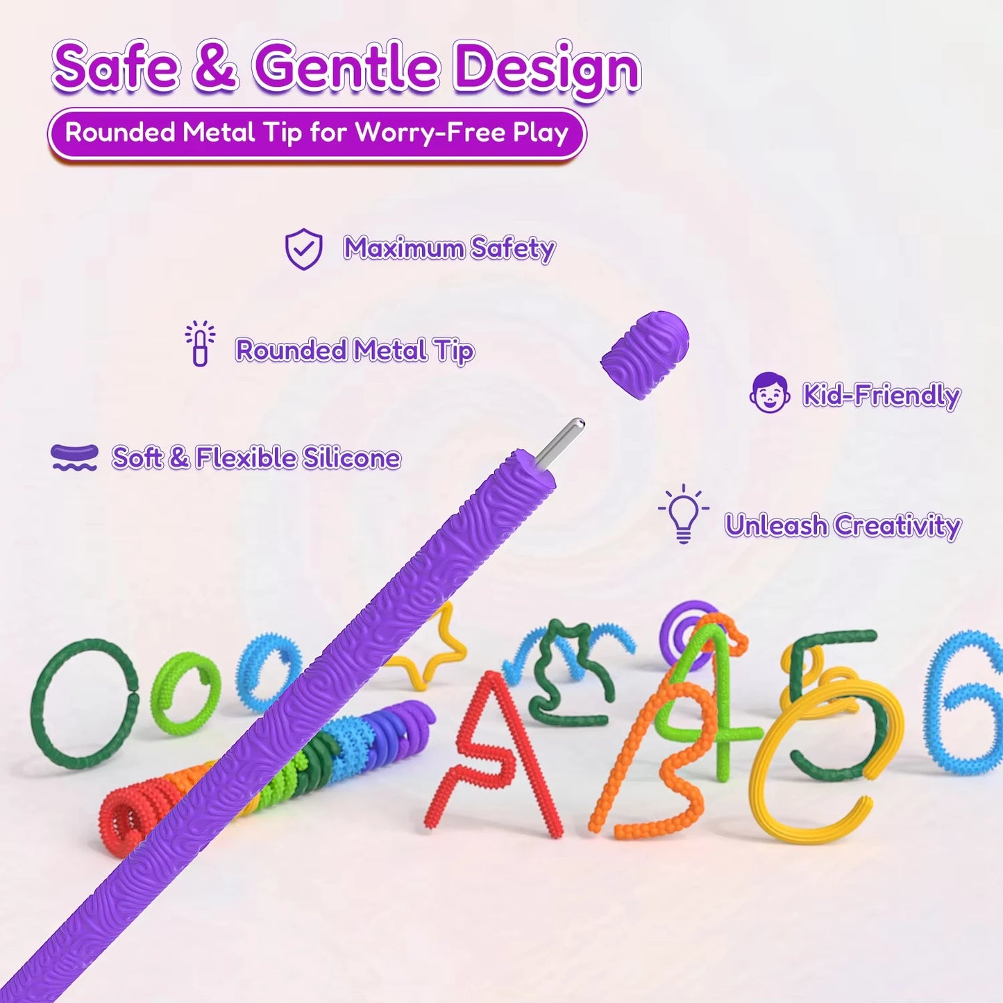Fidget Sensory Sticks Autism Textured Calming Sensory Toys Antistress Anxiety Stress Relief Fidgeting For Kids Christmas Gifts