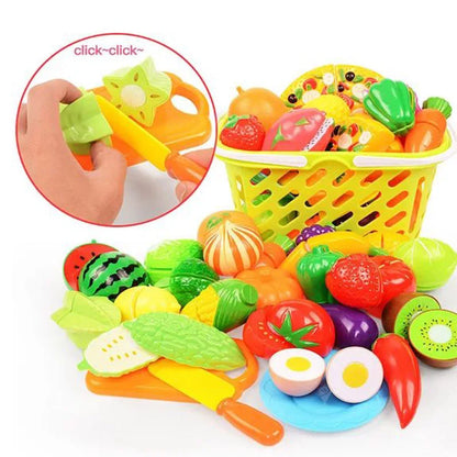 Children Pretend Play Food Toys for Kids Kitchen Vegetable Playset Cut Fruit Vegetables Toy Toddler Birthday Christmas Gift Toys