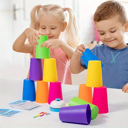 Kids Speed Training Toys Stack Cup Battle Table Game Indoor Family Party Game Toys Color Cognition Logic Training Classic Game