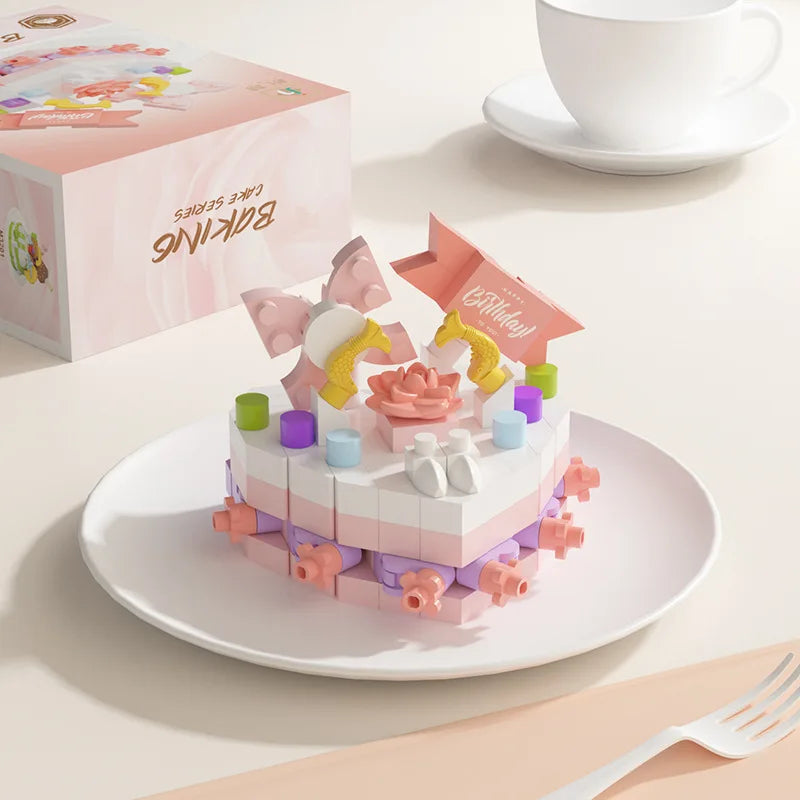 Kids Cake Party DIY Building Blocks Creative Intelligence Assemble Game Early Educational Interactive Toy For Family Time