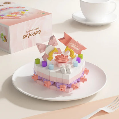 Kids Cake Party DIY Building Blocks Creative Intelligence Assemble Game Early Educational Interactive Toy For Family Time