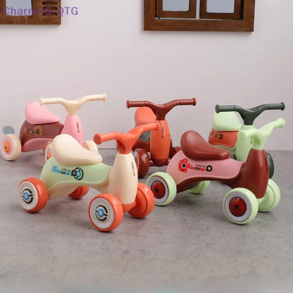 NEW Simulation Mini Cute Kids Balance Car Four-wheeled Baby Sliding Scooter Ornament Creative Assembly Children's Car Toy Gift