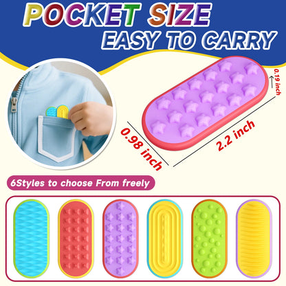 6/12/18PCS Silicone Sensory Strip Fidget Toys Kids Autism Decompression Calming Fidgeting Toy Adults  Anxiety Relief Sensory Toy
