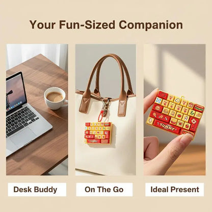 Creative Food Themed Keyboard Keychain 26 Buttons Decompression Toy Funny Stress Relief Fidget for Kids Rewards