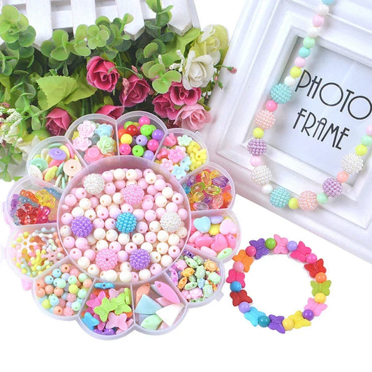 Children Creative DIY Beads Toy With Whole Accessory Set/ Kids Girls Handmade Art Craft Educational Toys for Gifts And Presents