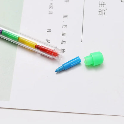 Kids Gift 4Pcs 10 Colors Crayon Creative Building Blocks Crayon Cute Kawaii Graffiti Pens For Painting Korean Stationery Student