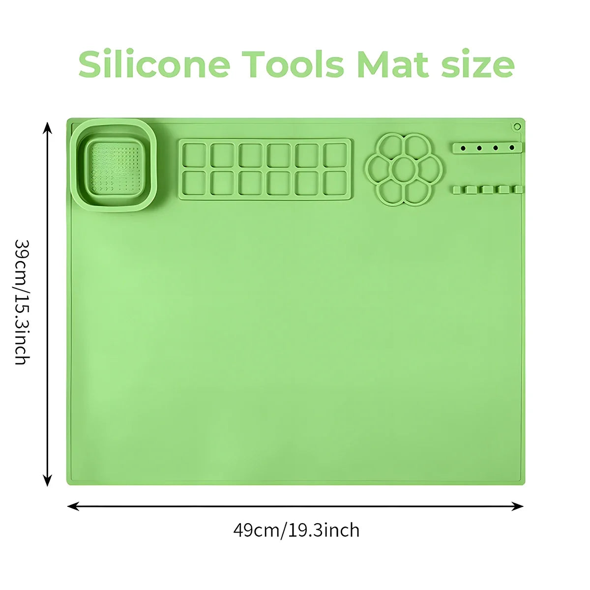 Kids Creative Studio Silicone Art Mat Painting Craft Station with Brush Cup Holder Palette Reusable Non Toxic DIY Drawing Pad