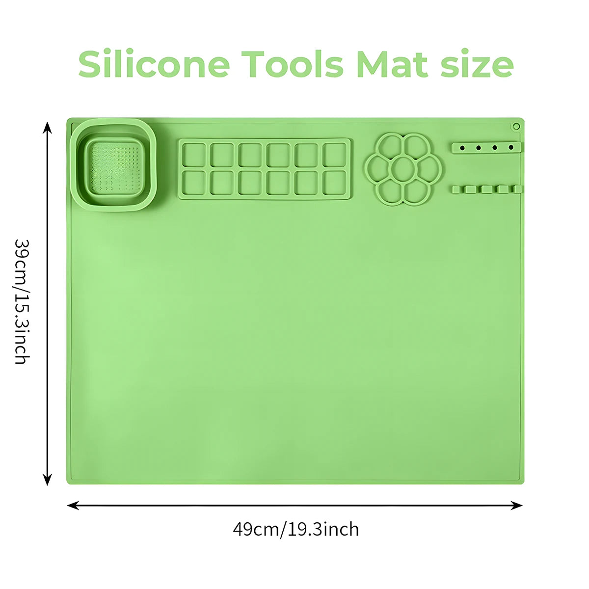 Kids Creative Studio Silicone Art Mat Painting Craft Station with Brush Cup Holder Palette Reusable Non Toxic DIY Drawing Pad