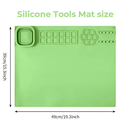 Kids Creative Studio Silicone Art Mat Painting Craft Station with Brush Cup Holder Palette Reusable Non Toxic DIY Drawing Pad