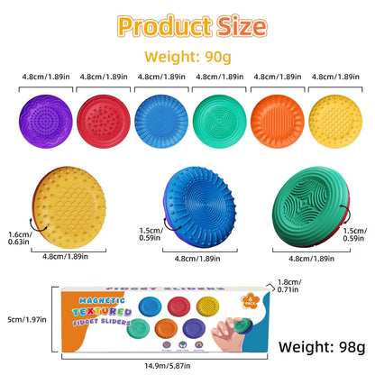 Magnetic Fidget Toys for Adults -Textured Sensory Toys for Autism Anxiety Relief Stress Fidget Silicone Sliders
