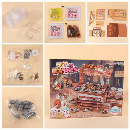 3D Pretend Play Kitchen Toys Creative DIY Mini Fast Food Model Toy Funny Reusable Cooking Interactive Toys Children Gifts