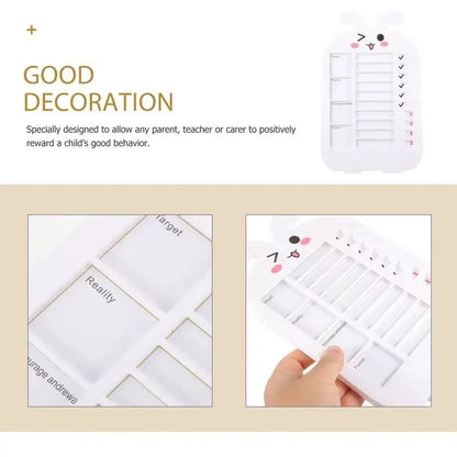 Kids Routine Chart with Sliding Buttons, Bunny Habit Tracker for School Home