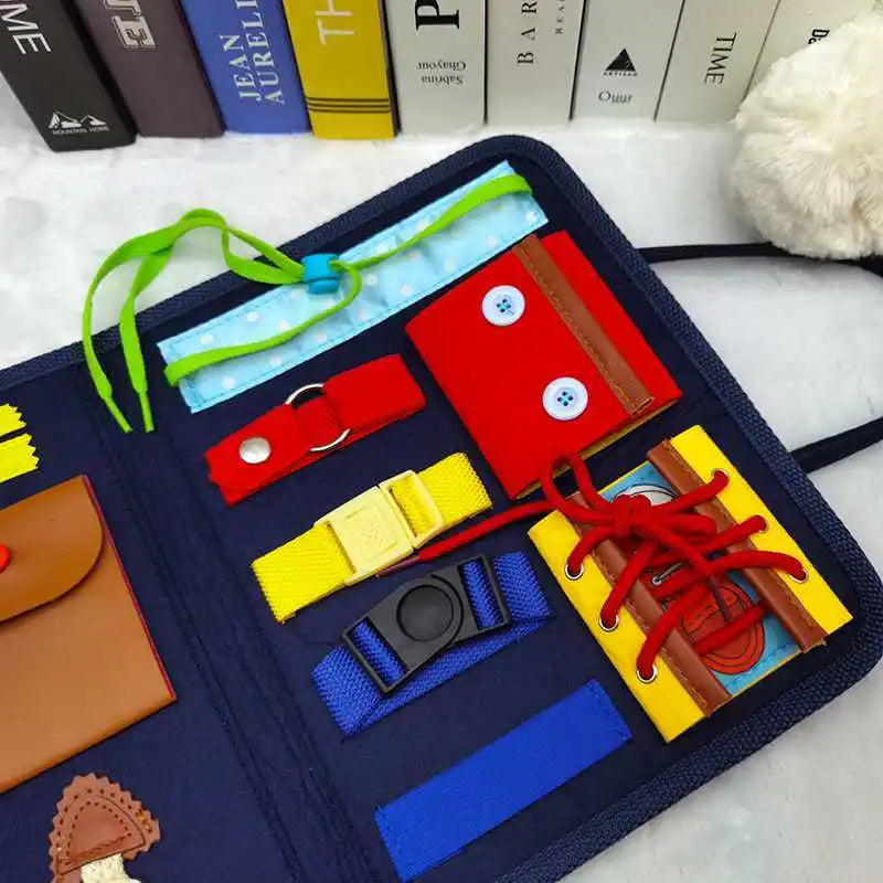 Montessori Busy Board Travel Sensory Book Educational Activities for Learning Fine Motor Skills Best Gifts Kids Boys Girls