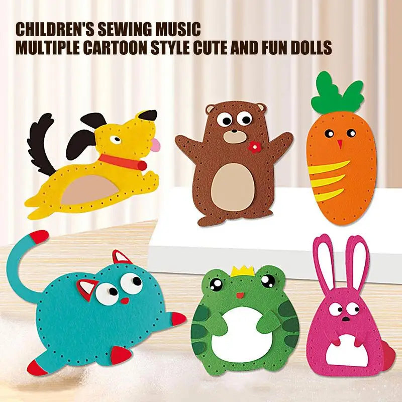 Kid Sewing Craft Kit 6 Easy DIY Projects Of Stuffed Animal Dolls Beginner Kids Arts & Crafts Felt Activities Beginner Art &