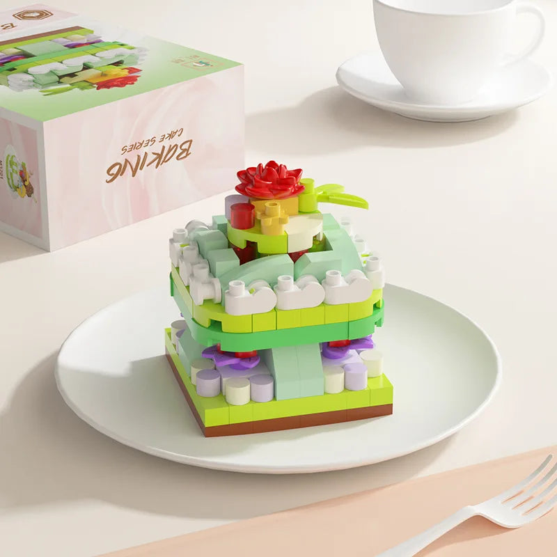 Kids Cake Party DIY Building Blocks Creative Intelligence Assemble Game Early Educational Interactive Toy For Family Time