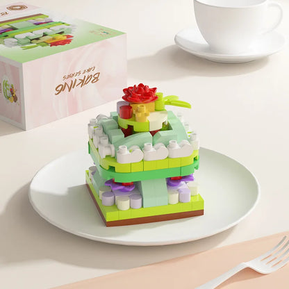Kids Cake Party DIY Building Blocks Creative Intelligence Assemble Game Early Educational Interactive Toy For Family Time