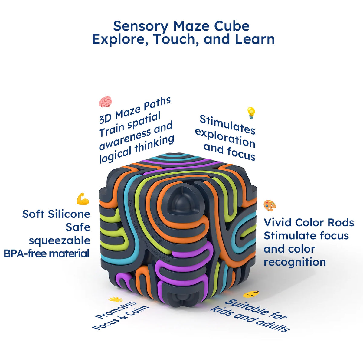 Sensory  Activity Ball With 15 Rods Silicone Fidget Toys Stress Relief ADHD and Autism Sensory Toys