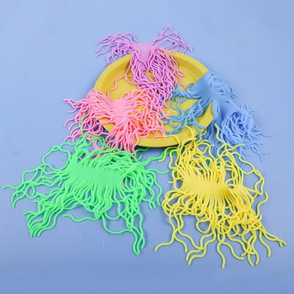 Kids Autism Vent Toys Sensory Toys Stress Relief Tpr Soft Rubber Lala Le Creative Decompression Spaghetti Coloured Stretchy Rope
